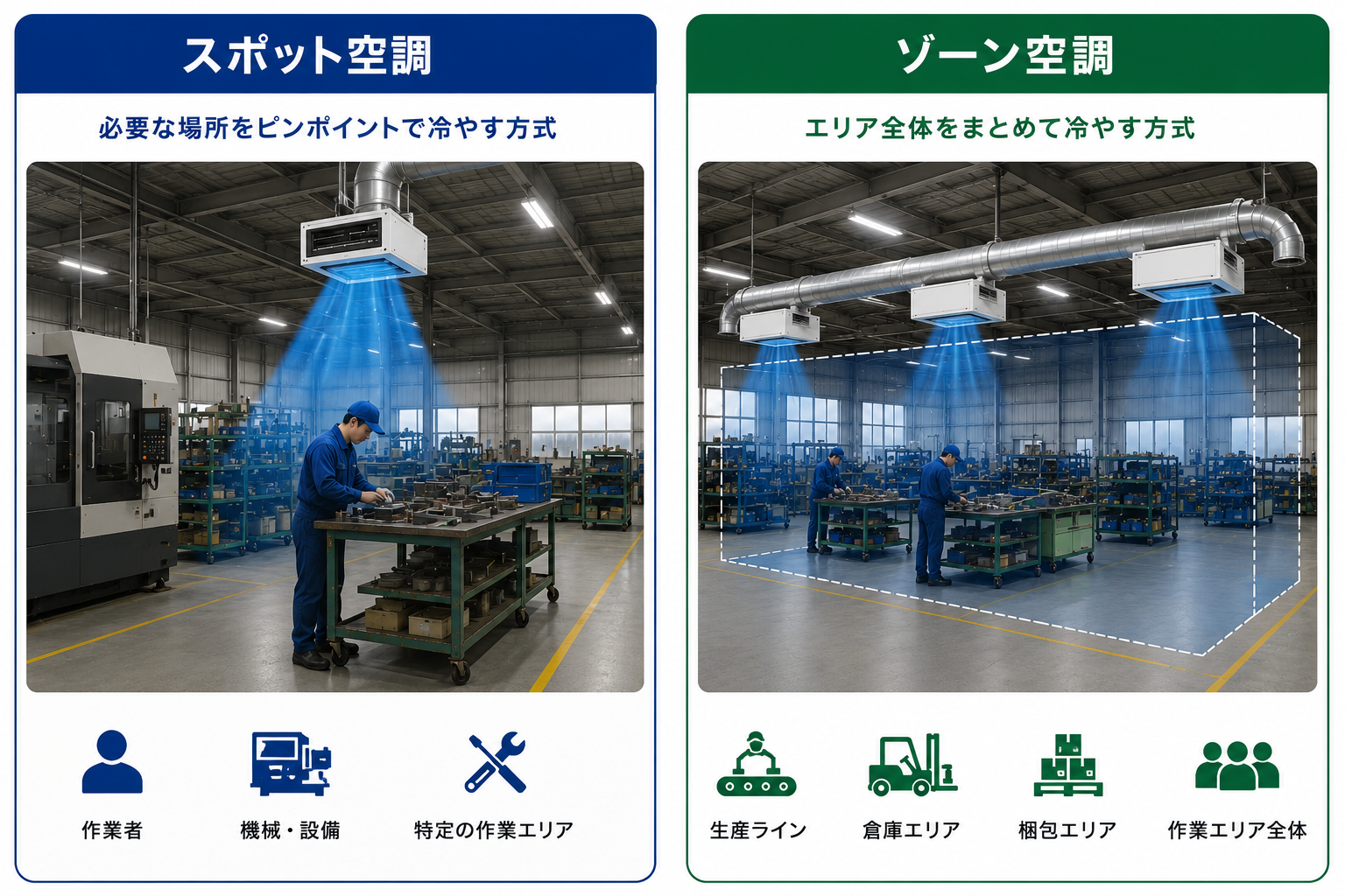 スポット空調とゾーン空調